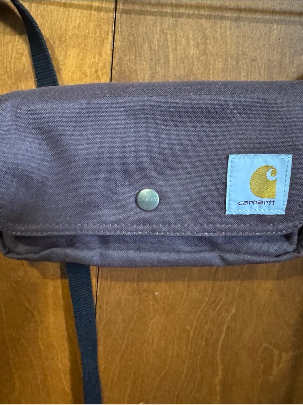 Carhartt Dark Brown Canvas Belt Bag with Logo Patch